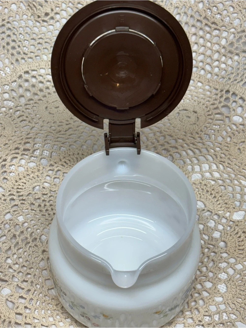 Classic Arcopal France Milk Glass Coffee Carafe Victoria Pattern